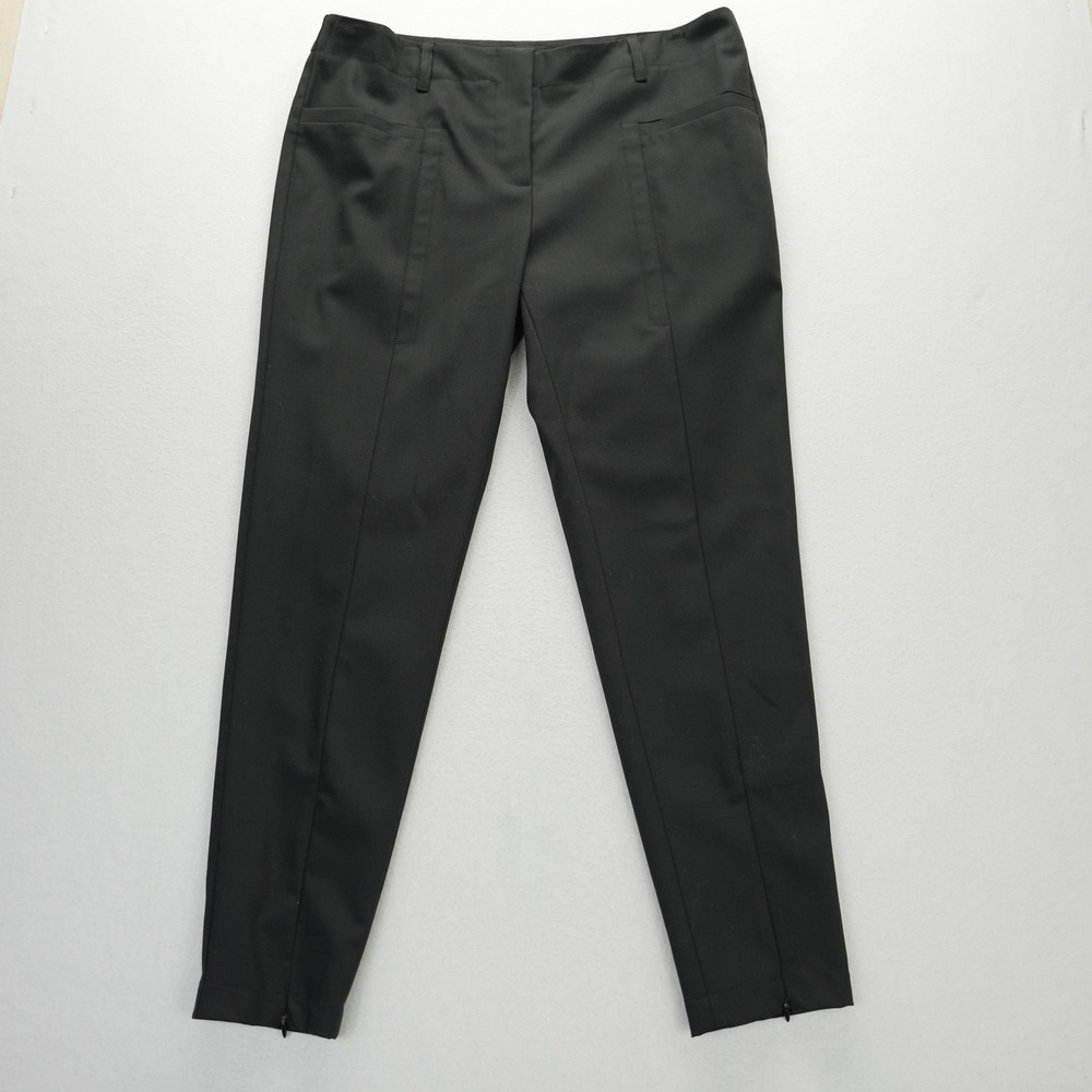 Giorgio Armani Black Wool Blend Ankle Zip Trousers Dress Pants NAP09W NA139 IT46